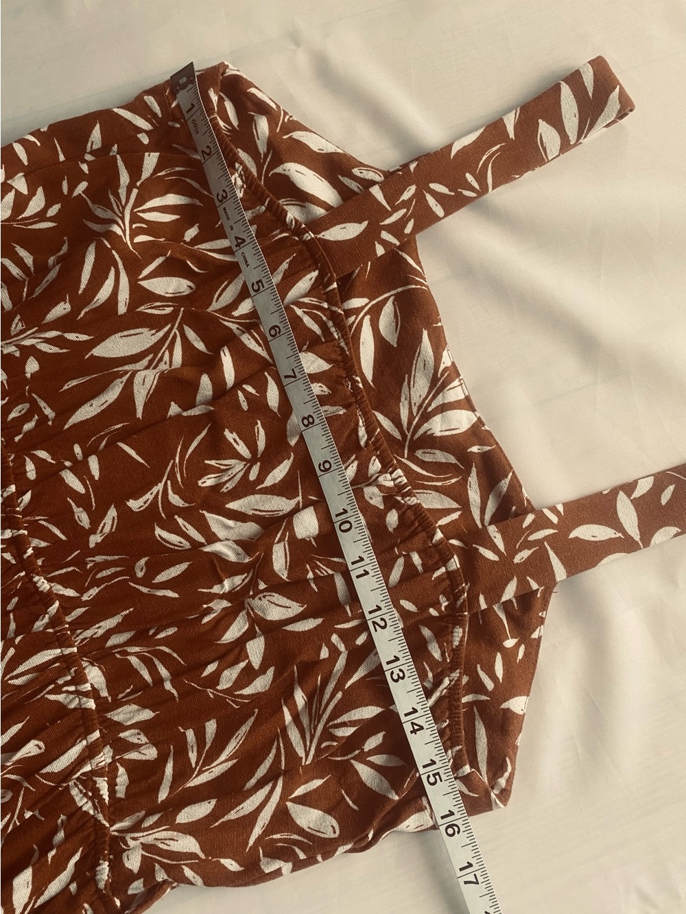 Monteau Rust Leaf-Print Wide-Leg Belted Jumpsuit - Picture 9 of 16